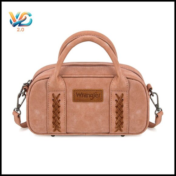 Handbags - Retro Barrel Satchel‎ Bag Convertible Crossbody Top Handle Nubuck Leather